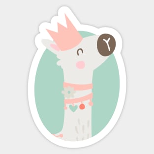 Llama king Sticker